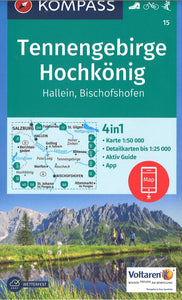 Tennengebirge Hochkonig Hiking Map By Kompass