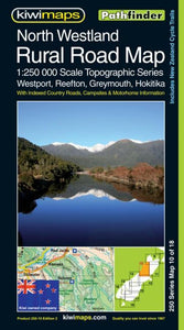 North Westland, New Zealand, Rural Roads Topographic Map by Kiwi Maps