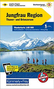Jungfrau Region, Switzerland Hiking Map by Kummerly + Frey