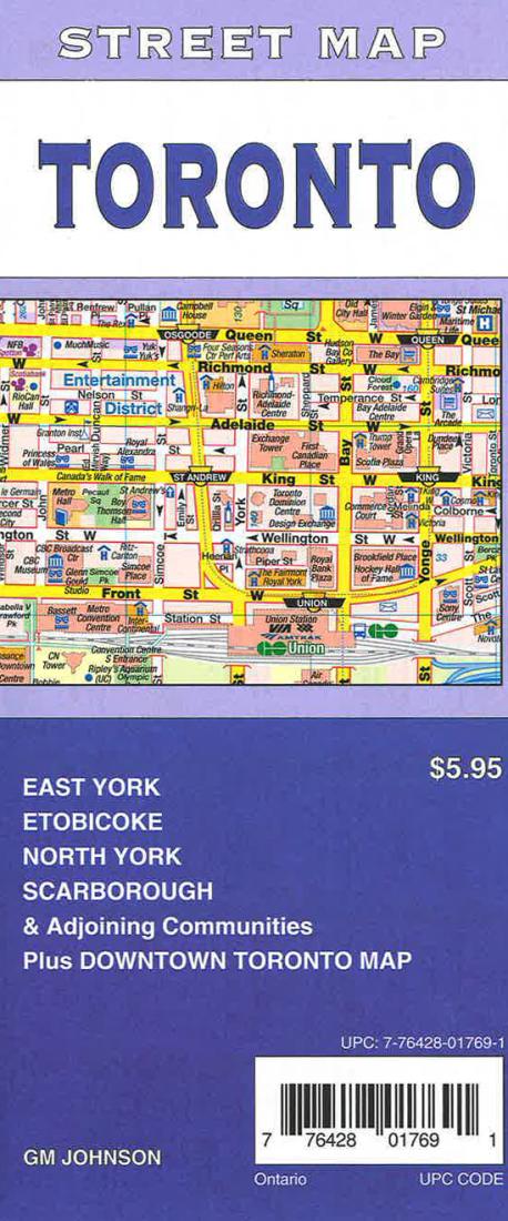 Cover of Toronto, Ontario Street Map Street Map by GM Johnson