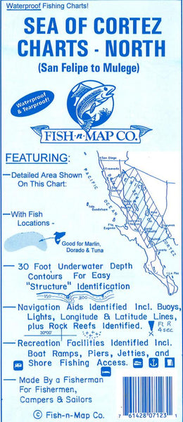 Cover of Sea of Cortez North Fishing Map by Fish-n-Map Company