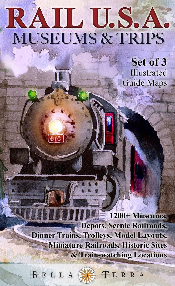 Cover of USA Railways Museums and Trips : Set of 3 Illustrated Guide Maps