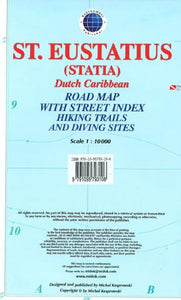St. Eustatius (Statia), Dutch Caribbean, Road Map by Kasprowski Publisher