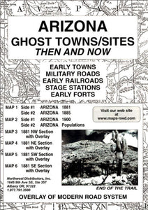 Arizona, Ghost Towns, 6-Map Set, Then and Now by Northwest Distributors