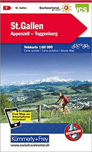 St Gallen, Appenzell, and Toggenburg Cycling Map by Kummerly + Frey