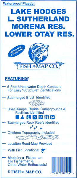Cover of Hodges, Sutherland Lake, Morena Reservoir, Lower Otay fishing map by Fish-n-Map Company
