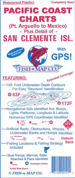 Cover of Pacific Coast charts Fishing Map by Fish-n-Map Company