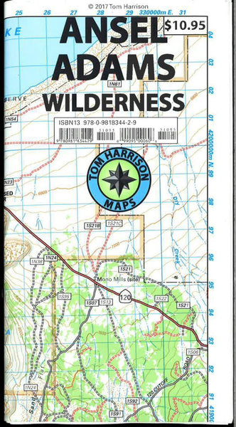 Cover of folded Map of Ansel Adams Wilderness, California by Tom Harrison Maps