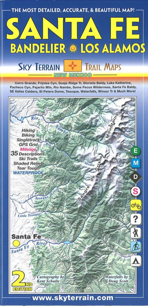 Cover of Santa Fe, Bandelier, and Los Alamos Hiking Map by Sky Terrain