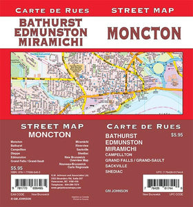 Moncton / Edmundston / Miramichi / Bathurst, New Brunswick Street Map by GM Johnson