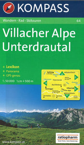 Villacher Alpe Unterdrautal Hiking Map By Kompass