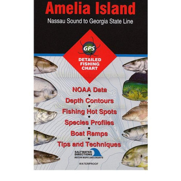 Cover of Amelia Island saltwater fishing map by Fishing Hot Spots