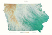Cover of Iowa Physical Laminated Wall Map by Raven Maps 