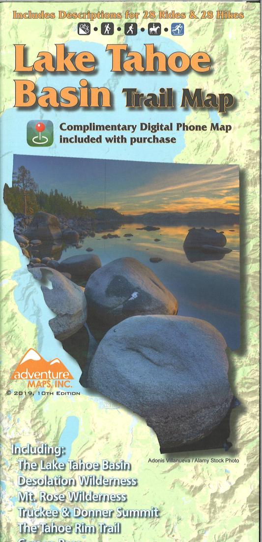 Cover of Lake Tahoe Basin Trail Map by Adventure Maps
