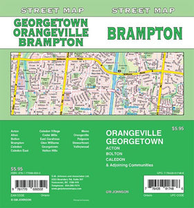 Brampton / Orangeville / Georgetown, Ontario Street Map by GM Johnson