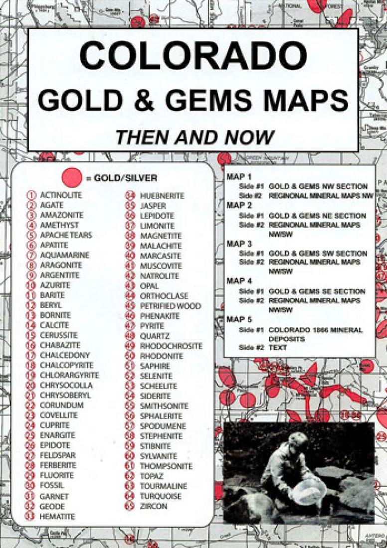 Cover of Colorado, Gold and Gems, 5-Map Set, Then and Now