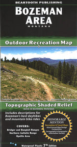 Bozeman Area, Montana Outdoor Recreation Map with Topographic Shaded Relief by Beartooth Publishing