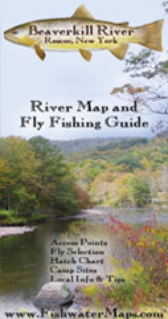 Cover of Beaverkill River Roscoe NY River Map and Fly Fishing Guide by Fishwater Maps