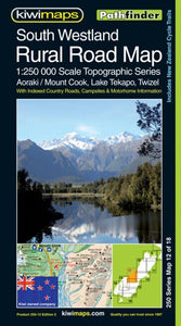 South Westland Rural Roads, New Zealand, Topographic Map by Kiwi Maps