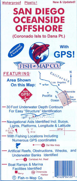 Cover of San Diego, Oceanside Fishing Map by Fish-n-Map Company