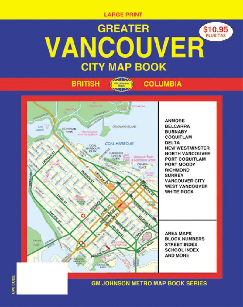 Cover of Vancouver, Greater, Canada, City Map Book, Large Print by GM Johnson