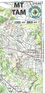 Mount Tamalpais State Park, California Recreation Map by Tom Harrison Maps