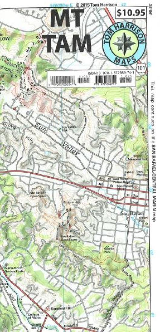 Cover of folded Map of Mount Tamalpais State Park, California by Tom Harrison Maps