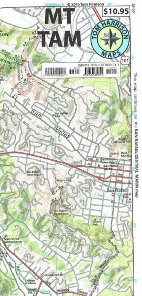 Cover of folded Map of Mount Tamalpais State Park, California by Tom Harrison Maps