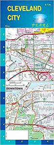 Cleveland, Ohio, Pearl Map, laminated by GM Johnson