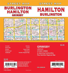 Hamilton / Burlington / Grimsby, Ontario Street Map by GM Johnson