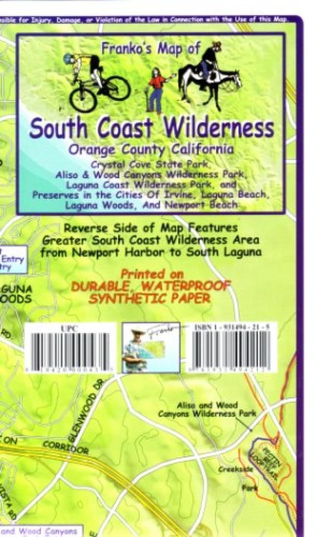 Cover of South Coast Wilderness Map, Orange Co, California Trails