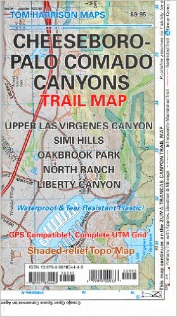 Cover of folded Map of Cheeseboro and Palo Comado Canyons, California by Tom Harrison Maps