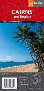Cairns and Region, Australia, City and Suburbs Road Map by Hema Maps