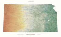 Cover of Kansas Physical Wall Map by Raven Maps 