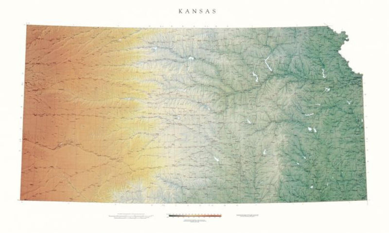 Cover of Kansas Physical Wall Map by Raven Maps 