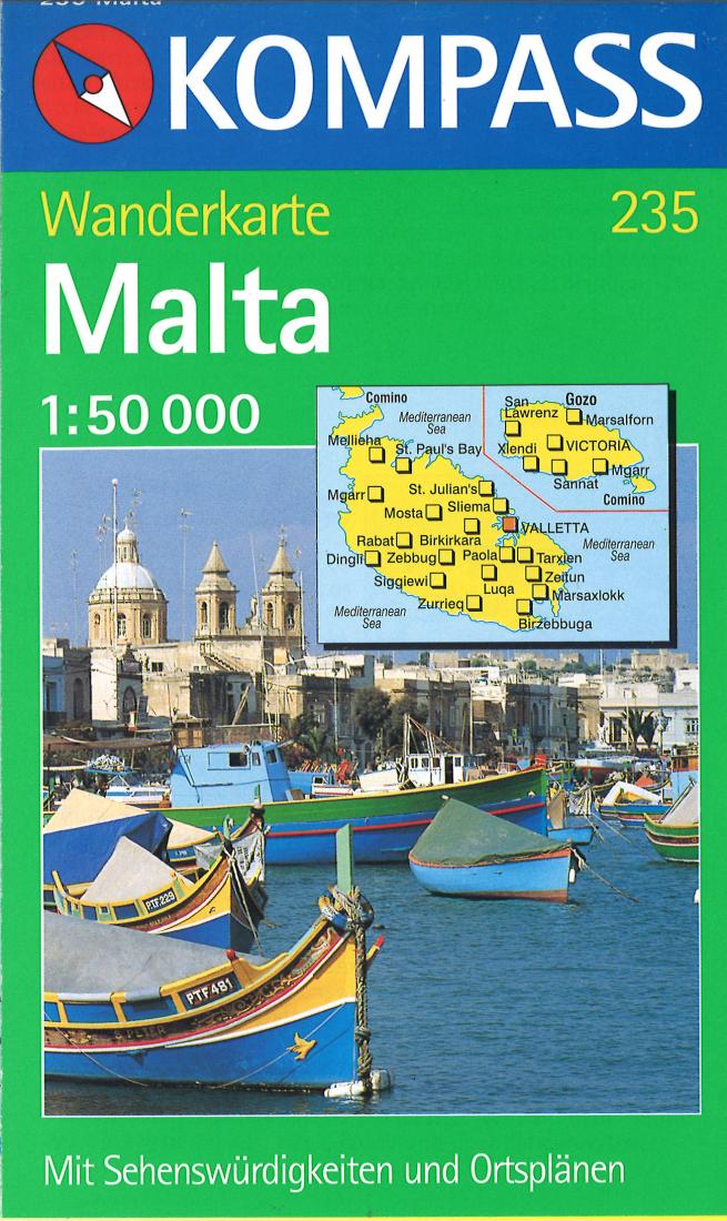 Cover of Malta Hiking Map By Kompass
