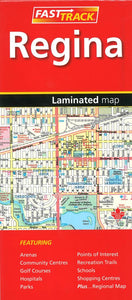 Regina Saskatchewan, Fast Track laminated map by Canadian Cartographics Corporation