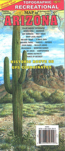 Arizona, Topographic Recreational Map by GTR Mapping