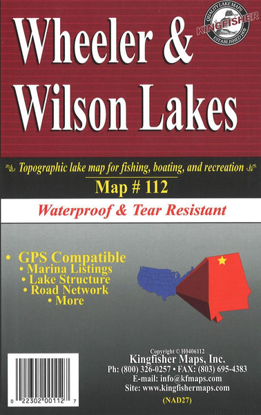 Cover of Wheeler & Wilson Lakes Lake Map by Kingfisher Maps, Inc.