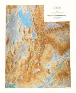 Utah, Physical Wall Map by Raven Maps