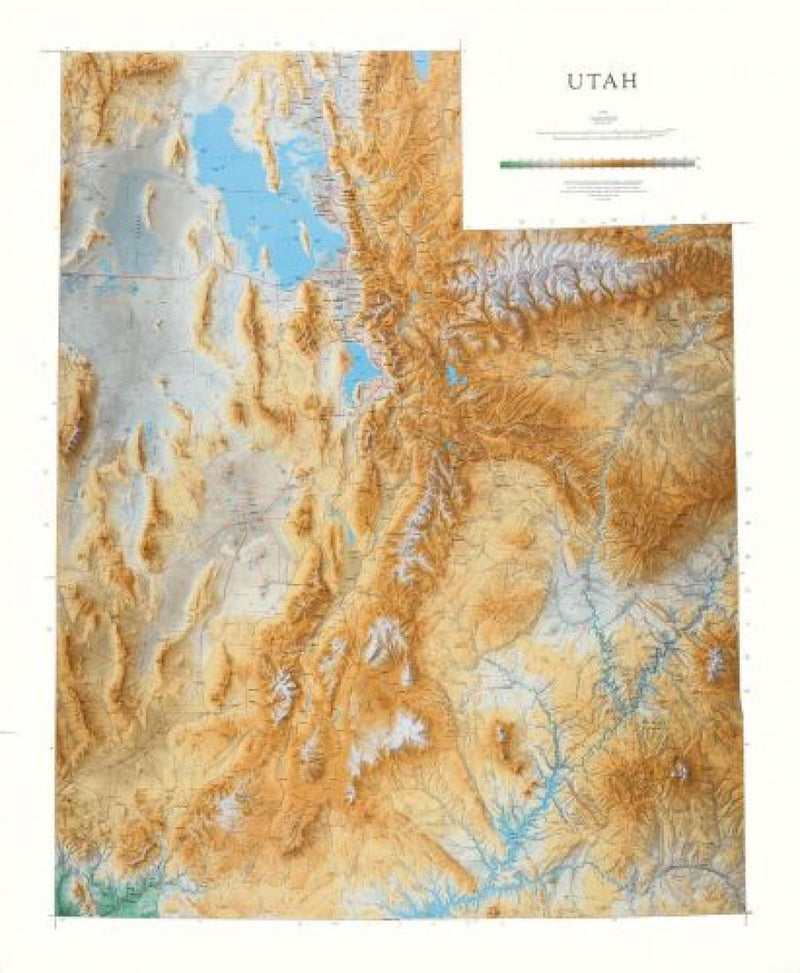 Cover of Utah Physical Wall Map by Raven Maps 
