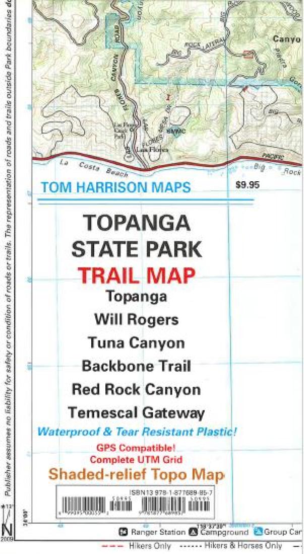 Cover of folded Map of Topanga State Park, California by Tom Harrison Maps