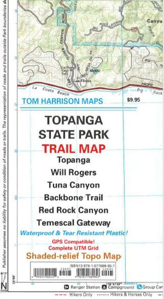 Cover of folded Map of Topanga State Park, California by Tom Harrison Maps