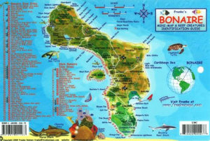Caribbean, Bonaire Map & Fish Card  by Frankos Maps Ltd.
