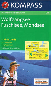 Wolfgangsee Fuschlsee, Mondsee Hiking Map By Kompass