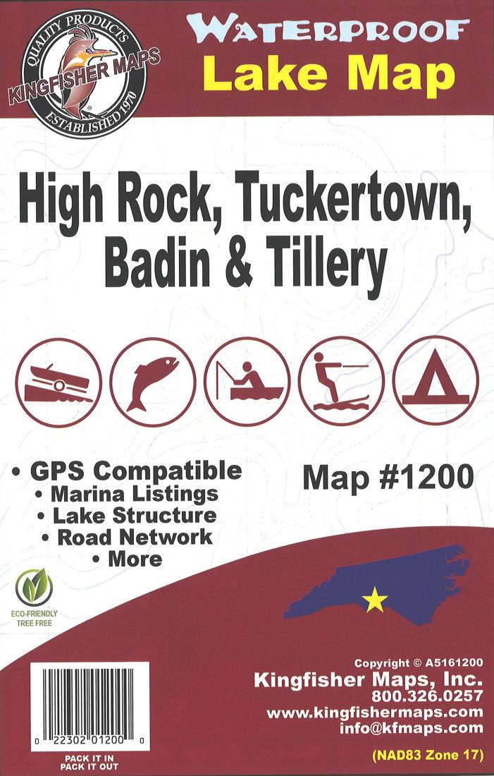 Cover of High Rock/Tuckertown/Badin/Tillery Lake Map by Kingfisher Maps, Inc.