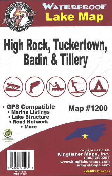Cover of High Rock/Tuckertown/Badin/Tillery Lake Map by Kingfisher Maps, Inc.
