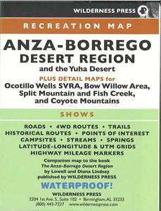 Anza-Borrego Desert State Park, California Recreation Map by Wilderness Press