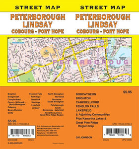Peterborough / Lindsay / Coburg / Port Hope, Ontario Street Map by GM Johnson
