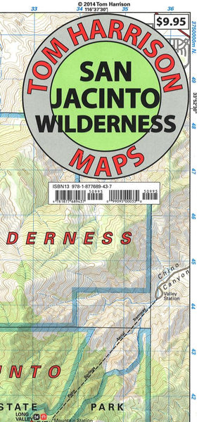 Cover of folded Map of San Jacinto Wilderness, California by Tom Harrison Maps